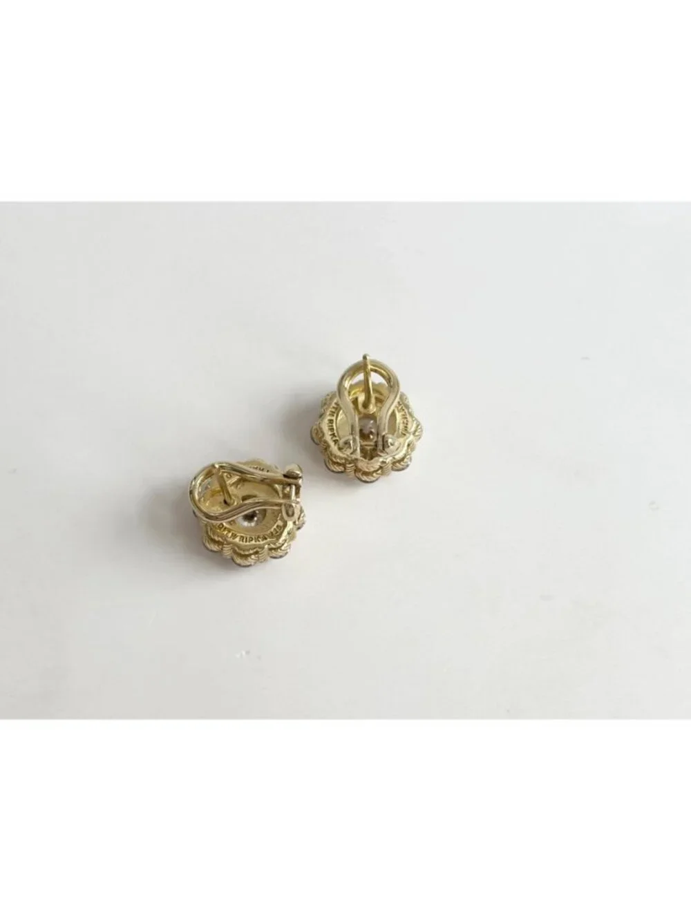Judith Ripka Vermeil Cubic Zirconia Vintage Sterling Silver 925 Stud Earrings